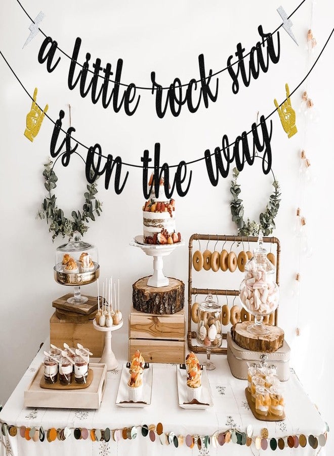 WFKLDF Little Rock Star Banner - Rock & Roll Party Decorations, Baby Shower Gender Reveal - Image 3